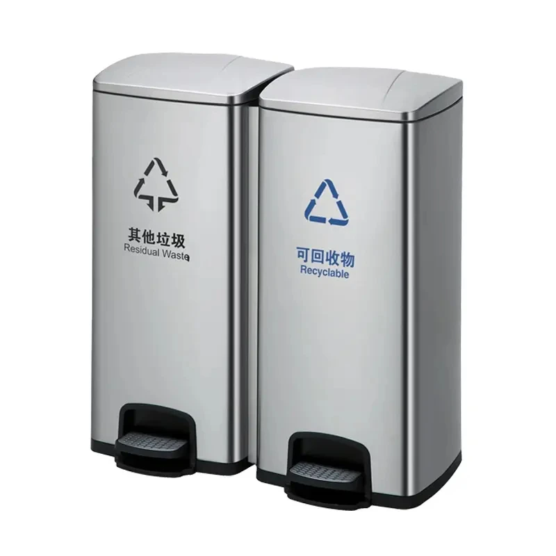 Clearance Classification Stainless Steel Waste Bins Outdoor Commercial Trash Garbage Box