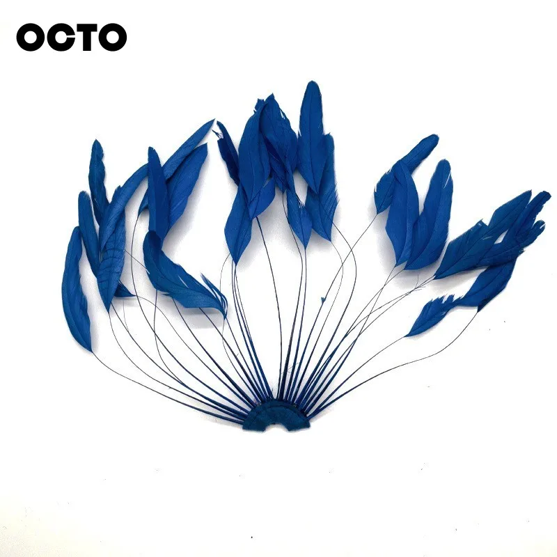 25-30cm 10-12in Black Dyed Colors Half  Pinwheel Stripped Cock Rooster Tail Feather Pads Hat Decoration
