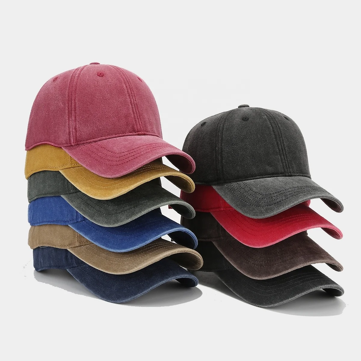 High Quality Large Head Size Faded Washed Cotton Baseball Cap Mesh Lining Golf Dad Hat Sports Cap