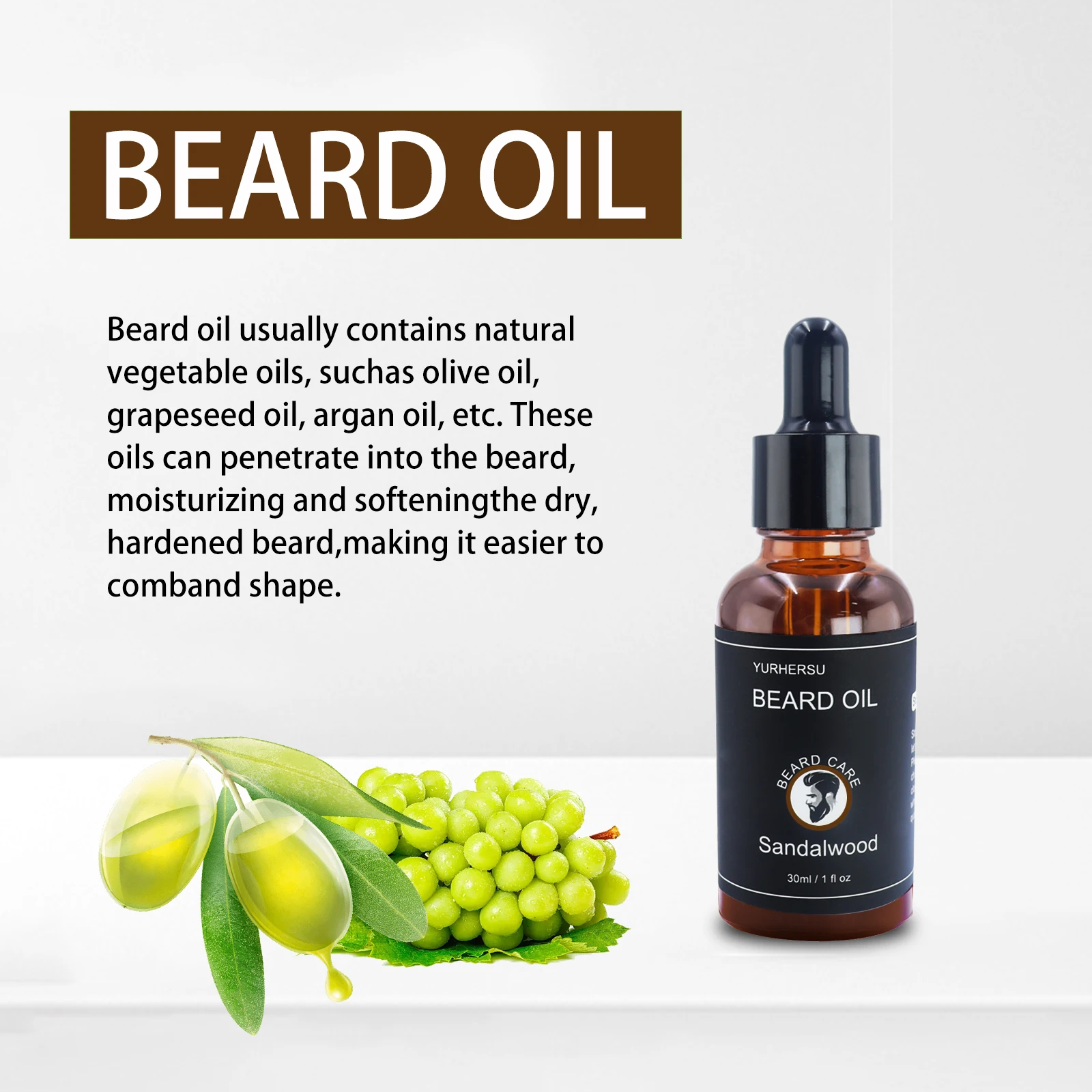 YURHERSU Wholesale Organic Beard Care Beard Growth Growing Oil Beard Oil