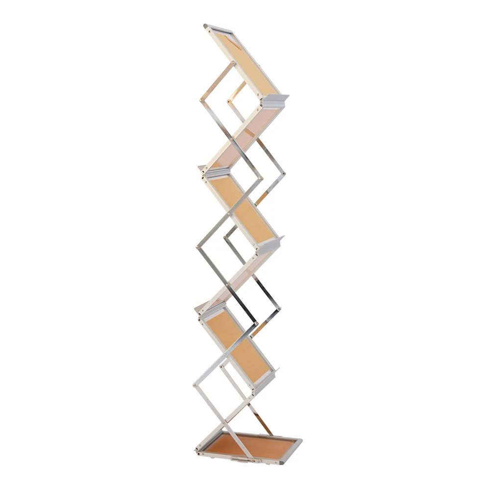 Aluminum Frame Brochure Stand Magazine Shelf Pamphlet Holder Catalog Shelf Sample Free OEM Professional 12 Days 0.35-1.15KG