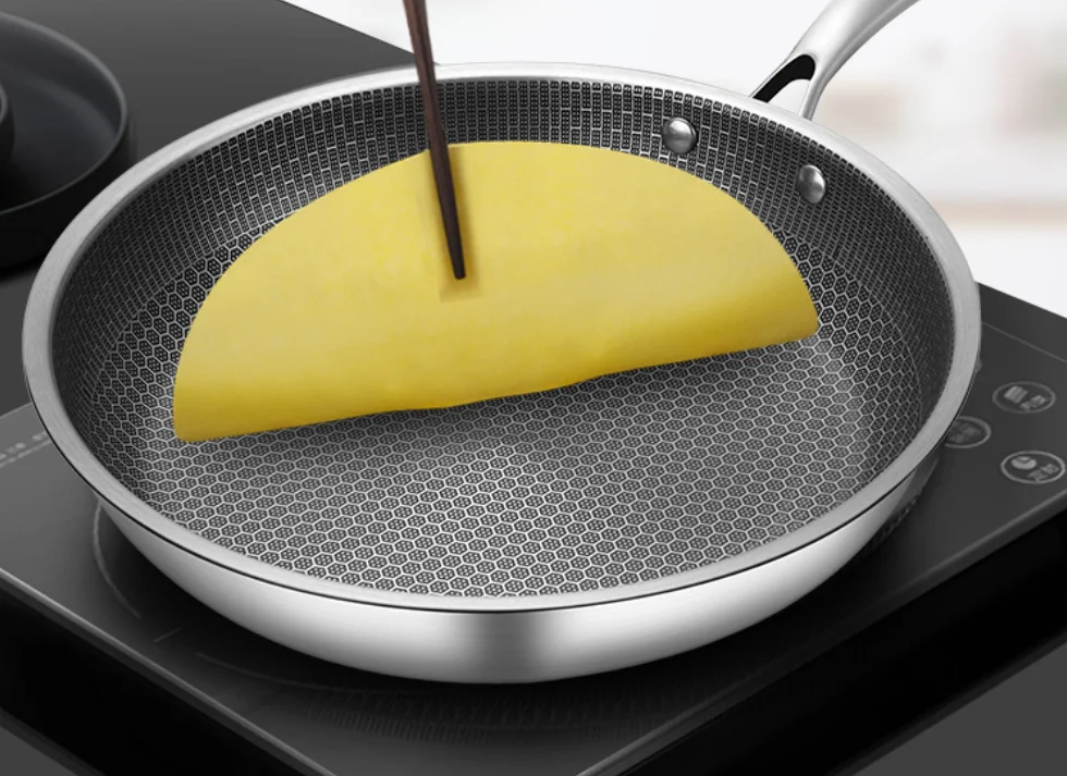 Heavy duty cookware cooking pot kitchen pan with lids for gas induction 18/8 Stainless steel honeycomb nonstick