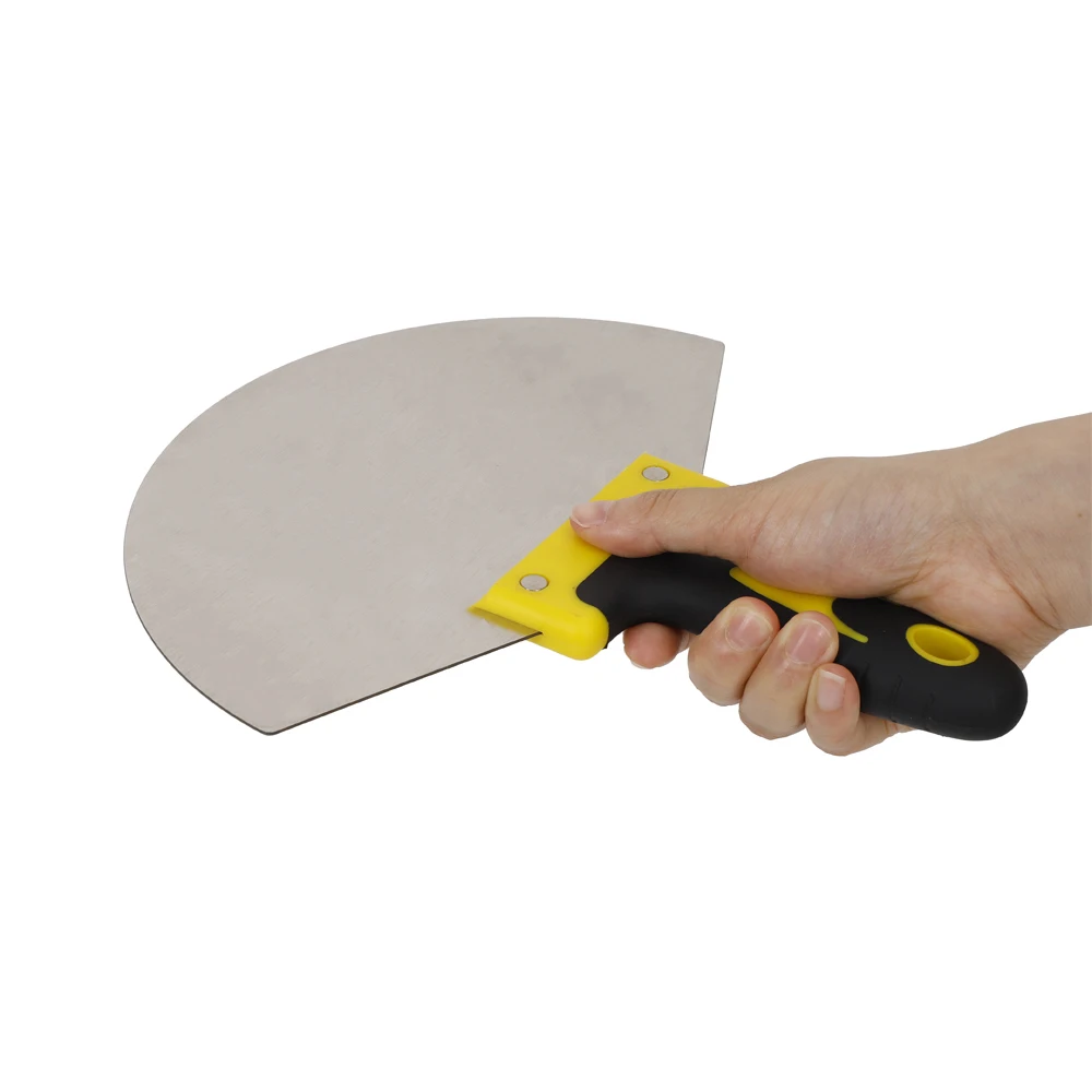 Hot Selling Bracket Scoop Yellow And Black Rubber Handle Double-Side Mirror Polished Metal Blade Putty Knife Scraper