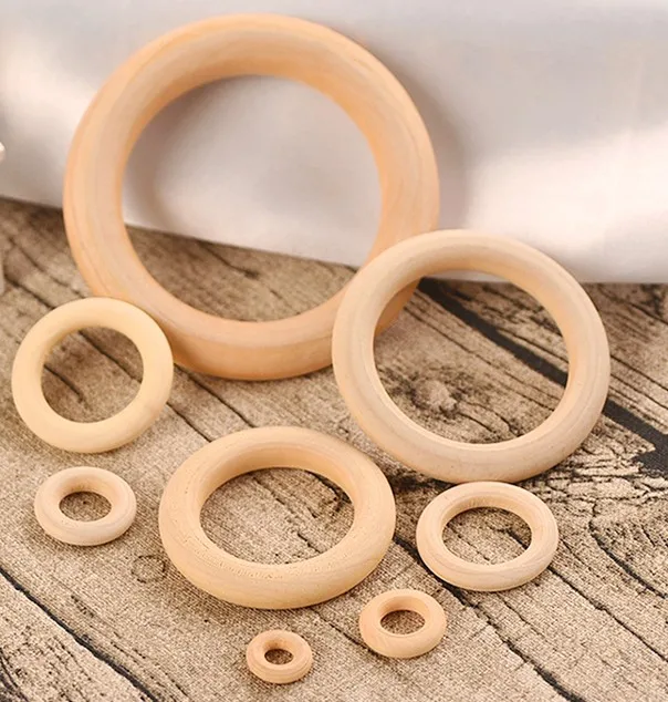 Wooden Rings Circle Craft, Ring Pendant and Connectors Jewelry Making