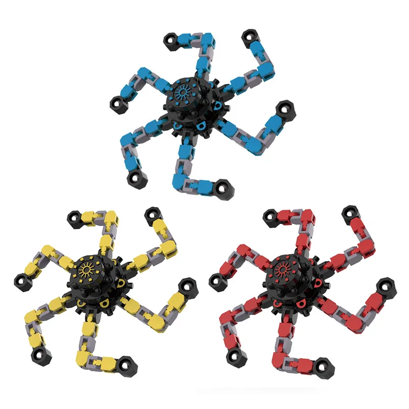 Hot Sale Fingertip Rotating Chain Toy Mechanical Spiral Twister Fingertip Gyro Stress Relief Robot Fidget Spinner Toy