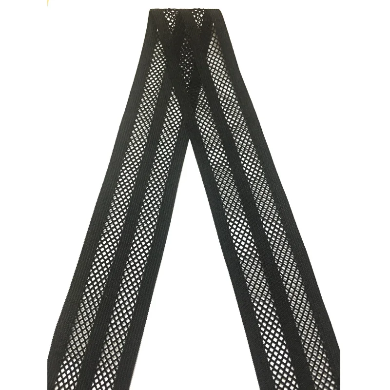 Neon color mesh elastic webbing for garment polyester elastic webbing