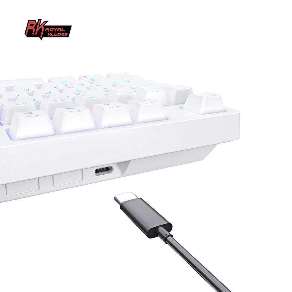 Royal Kludge RK87 rechargeable 87 keys mechanical keyboard arabic acrylic shortcuts mechanical keyboard tkl rgb teclado gaming