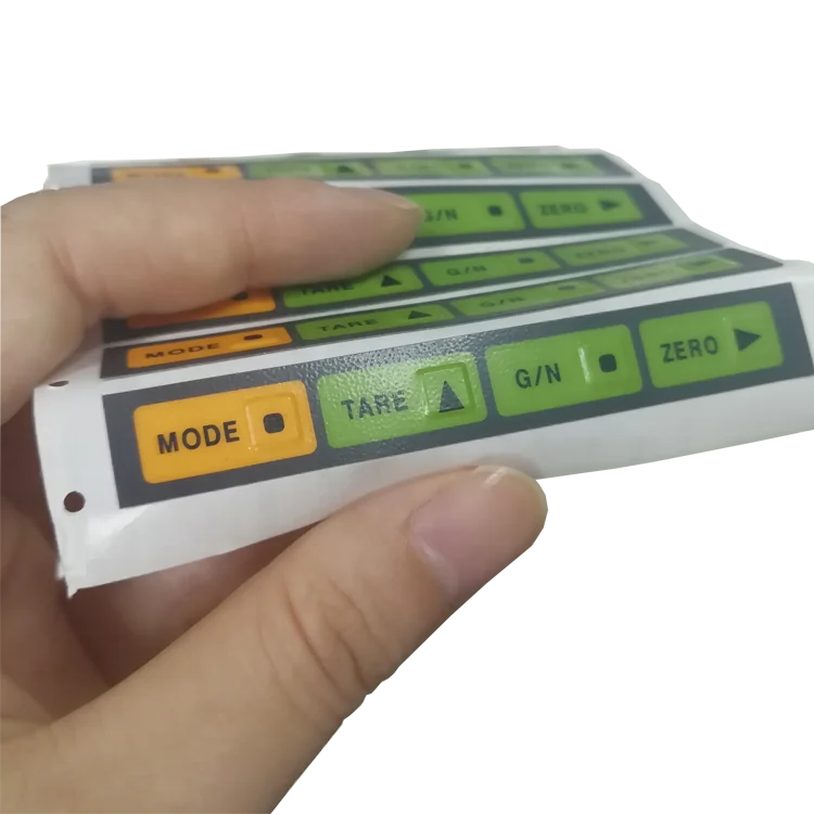 Custom 3 M PSA adhesive polycarbonate PC panel label nameplate overlay stickers