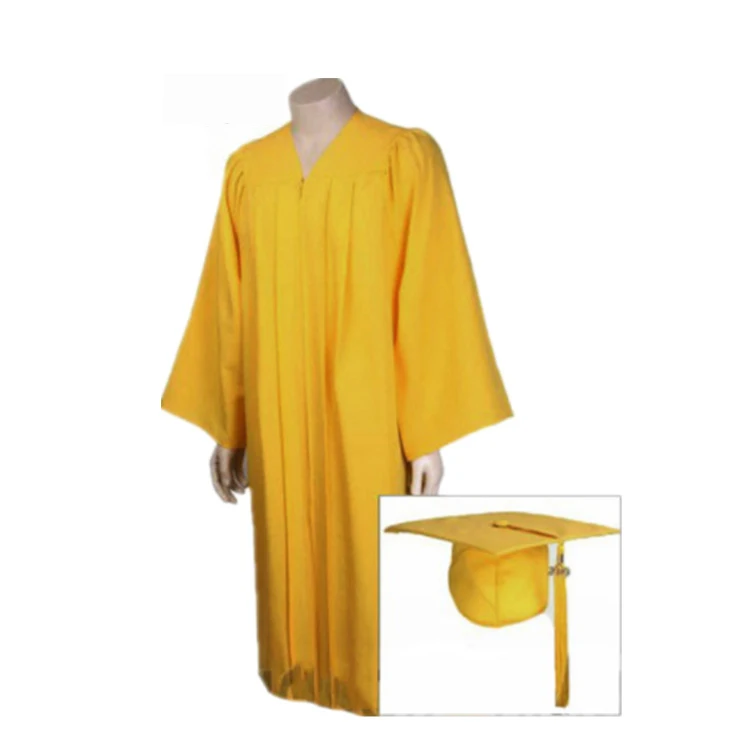 Wholesale Matte college university graduation gowns and caps school uniform