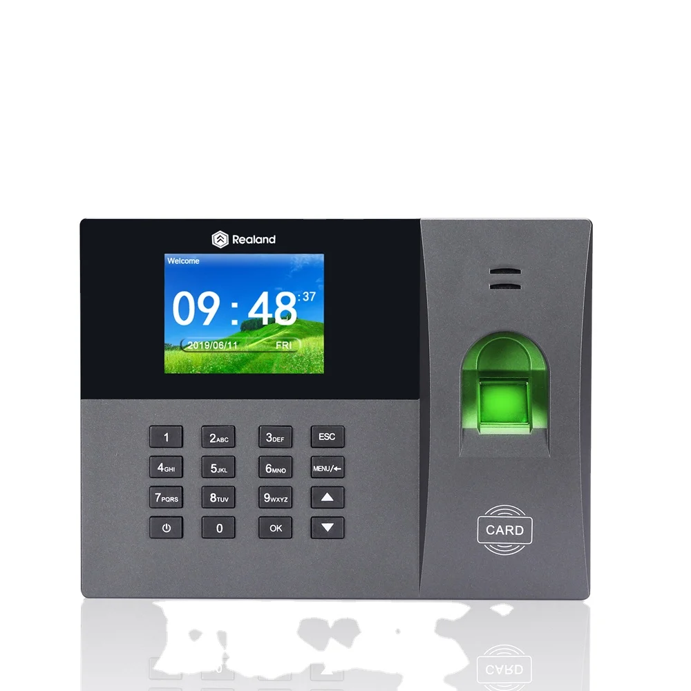 Realand A-L315 biometric fingerprint rfid card time attendance and access control with wifi and battery backup