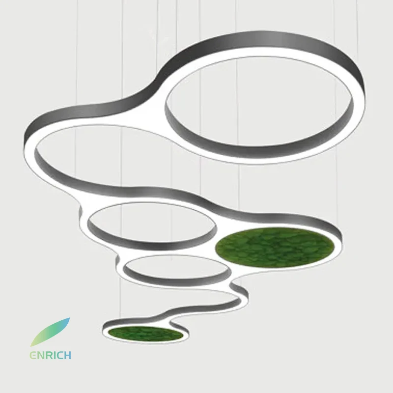 Modern Chandelier Star Cluster Acoustic Curved LED Chandelier DALI Dimming for Office Studio Fitness Center