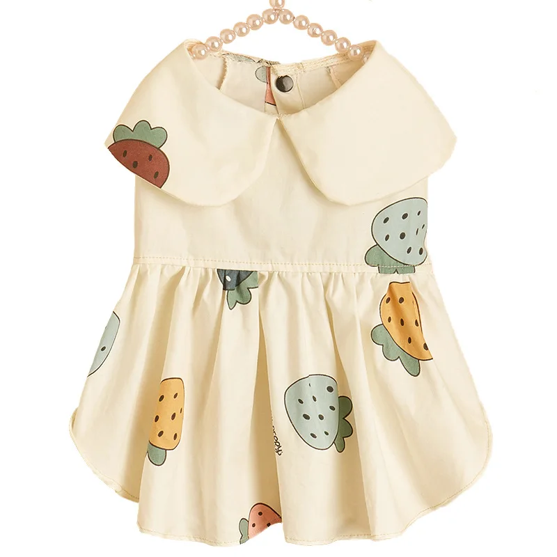 New hot multi-size summer dress cute strawberry fruit dress pet clothes