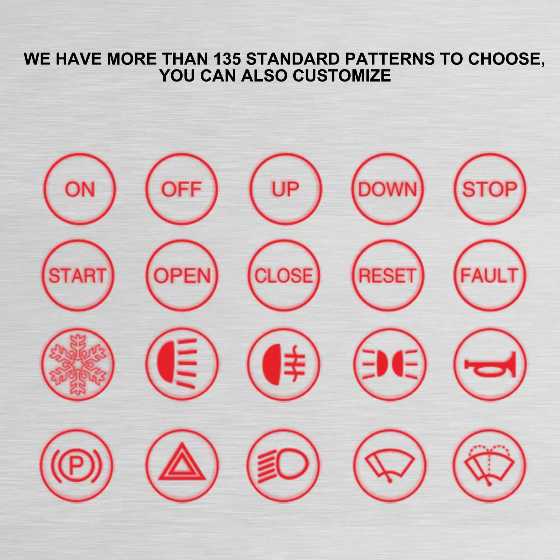 Custom illuminated symbols Push Button Switch, Manufacturer, Support OEM