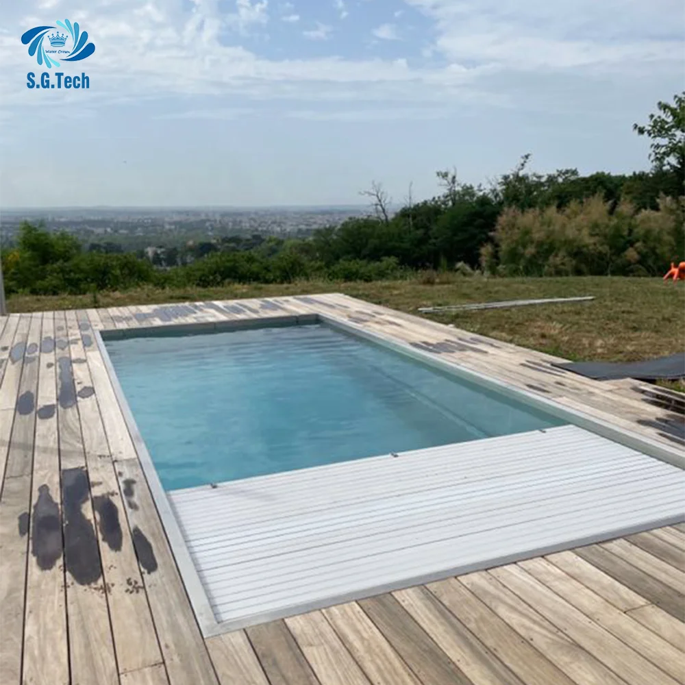 Guangdong water crown manufacturers sell PC material swimming pool cover fully automatic anti-ultraviolet swimming pool cover