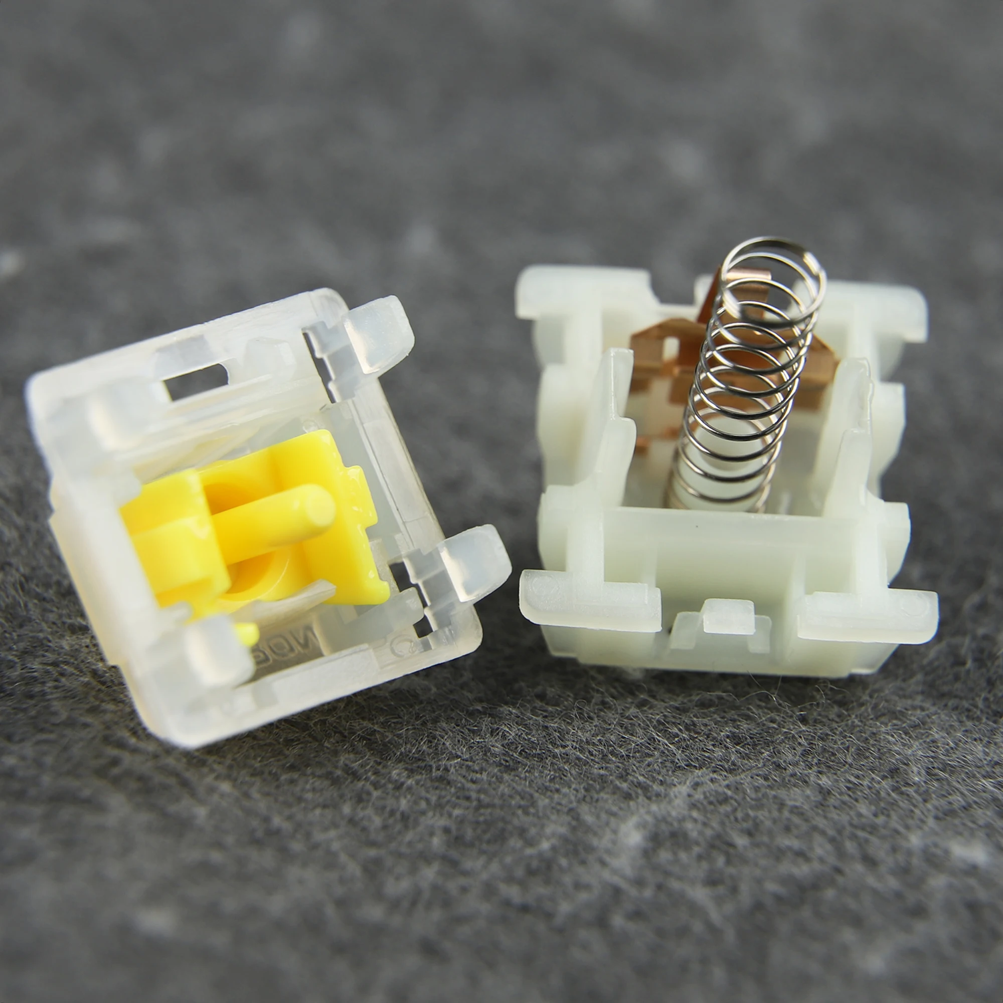Gateron KS-3X1 CAP Milky Yellow V2 Switches With 5pin RGB Linear 63g MX Stem For Mechanical Keyboard