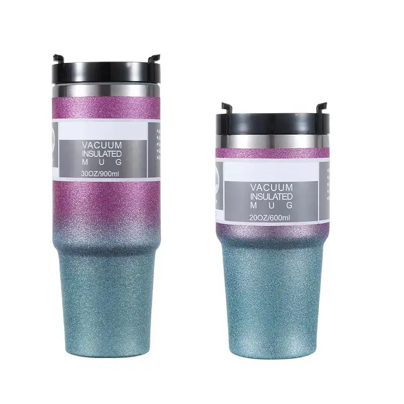 RTS double wall 30oz stainless steel thermal tumbler with gradient color cute mug for girls