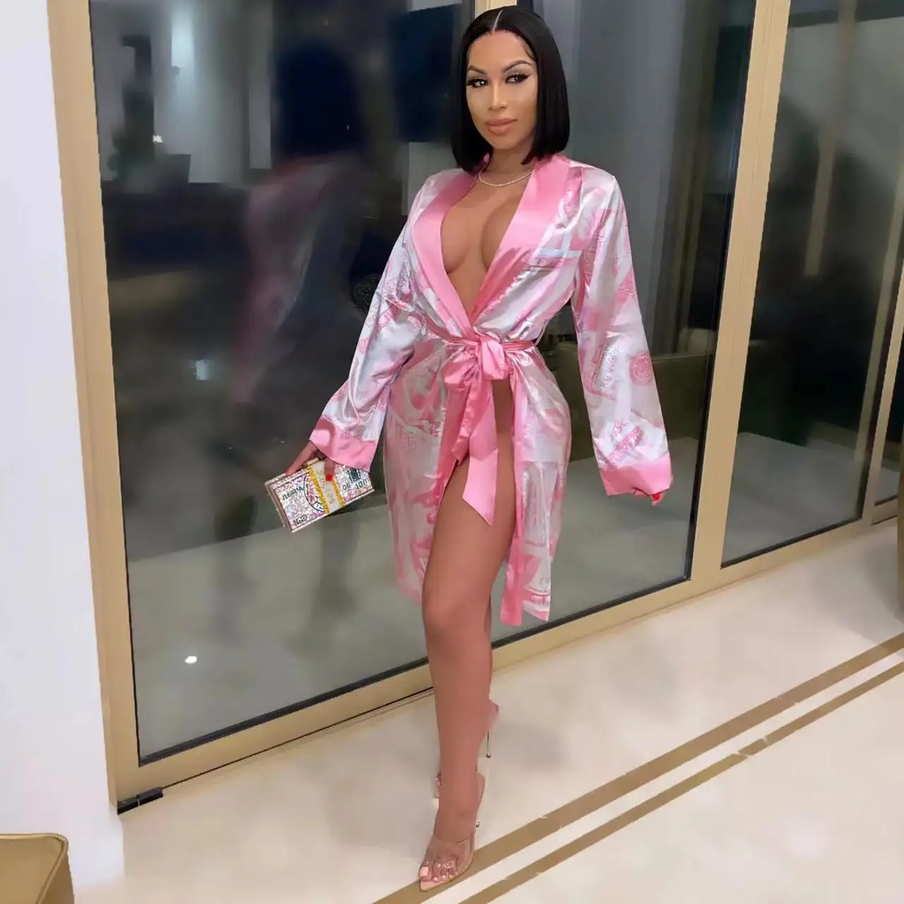 logo customized satin robe wholesale silk sexy nighty for honeymoon vendor soft robes women