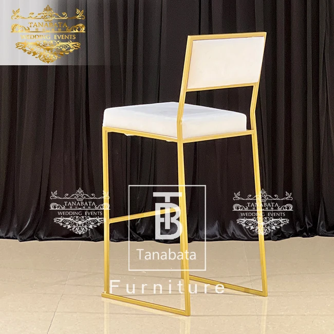 Outside party used metal frame genuine italian leather bar stools