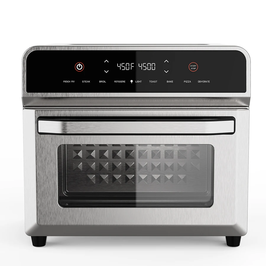 8 in 1 Spin button touch screen electric 24L no oil nonstick multi function visible hot air drying circulation air fryers oven