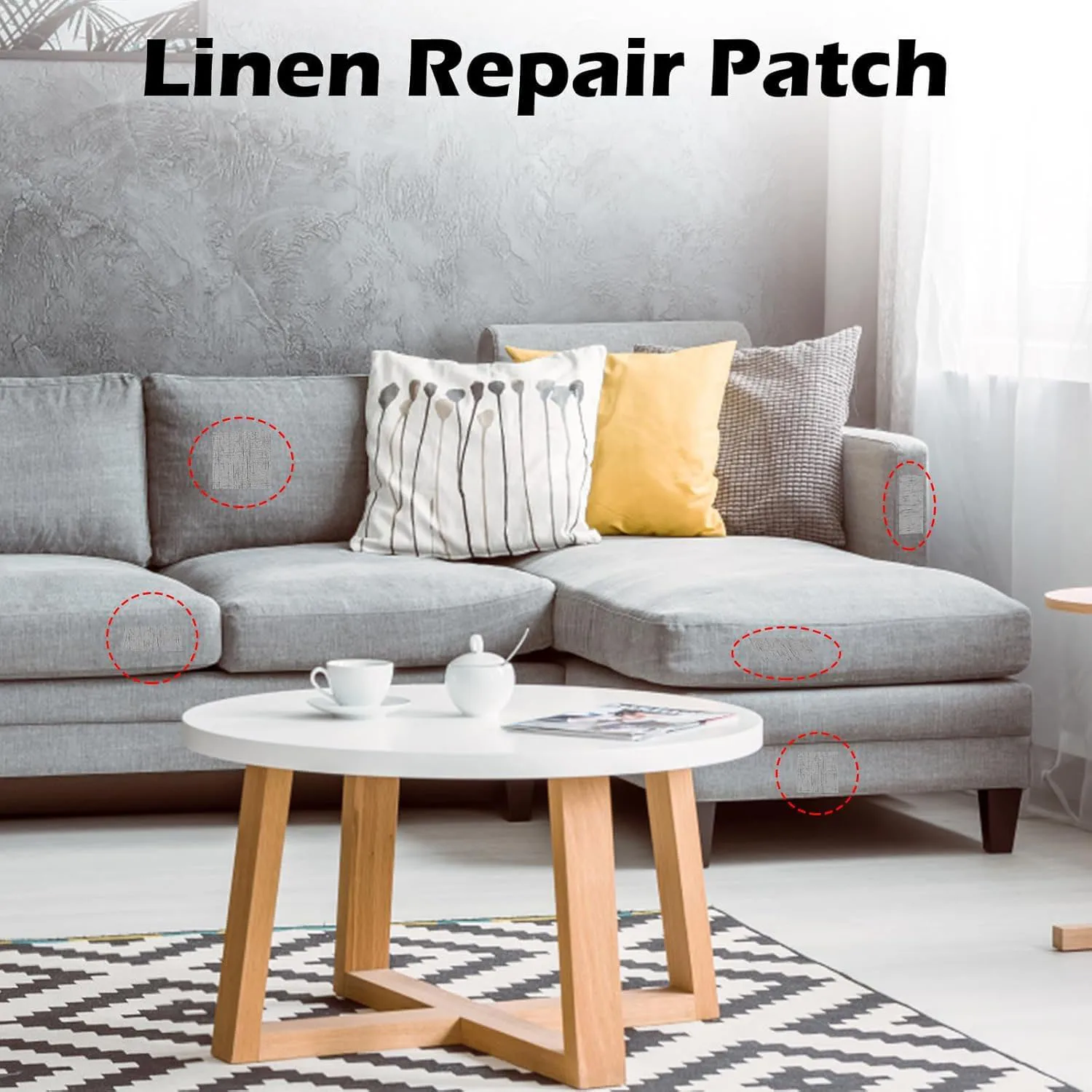 16x40 inches 100% polyester couch sofa patch tape linen repair patch sofa fabric for furniture refinishing