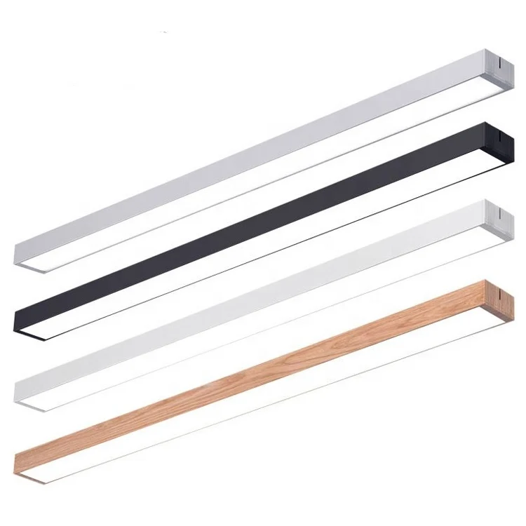 
LINGEHAO Modern Simplistic Long (Wooden) Suspended DIY Office Aluminum Led Linear Light 