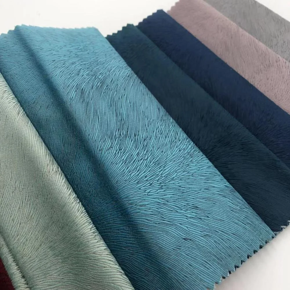 Luxury soft cover burnout 100 polyester holland velvet sofa fabrics for bag home textile