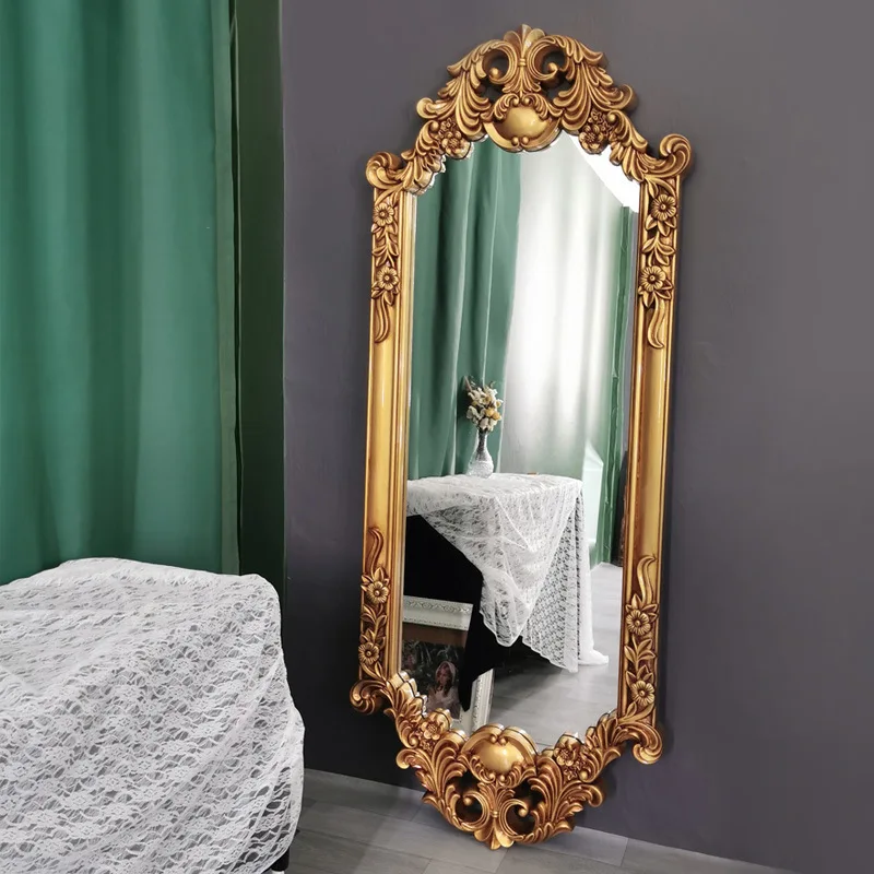 French Hollowed-out  Full-length Mirror Living Room High-end Decoration Large Clothing Store Dressing Mirror