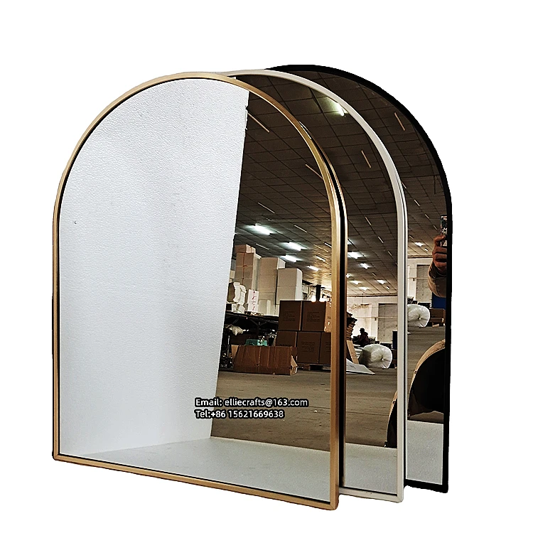 Metal Aluminum Alloy Framed Arch Mirror/ Bathroom Wall Mirror/ Decorative modern Mirror 40x60x95 55x70