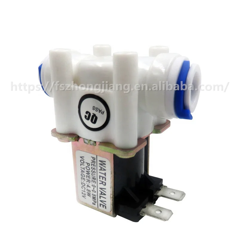 SEA ZJFPDJ-07 Plastic Solenoid Valve DC12V  Normal Closed 3/8 Hose Pipe Quick Connection RO Water Dispenser Inlet Valve