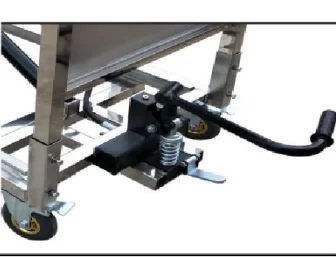 Ginee  Medical Electric hydraulic single scissor lift with tray 304 stainless steel corpse trolley for  Funeral use