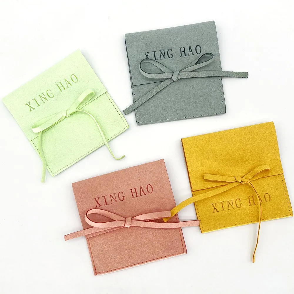 Wholesale Velvet Microfiber Small Jewelry Pouch Luxury Leather Envelope Suede Bags Insert for Packaging Jewellery