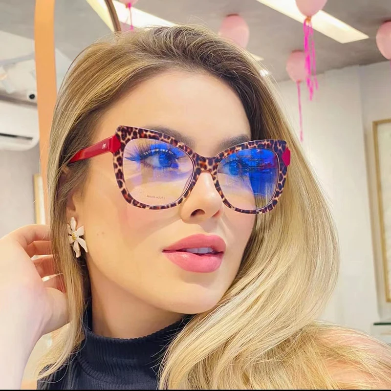 Fashion TR90 women anti blue light computer glasses cat eye oversized blue light blocking glasses 2022