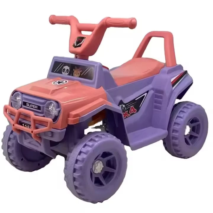 Cool Fashion Mini Kids ATV 4-Wheel Electric Quad Bike for Girls Ride on Toy Battery Operated 2-4 5-7 Year Olds 12V Wheel Power