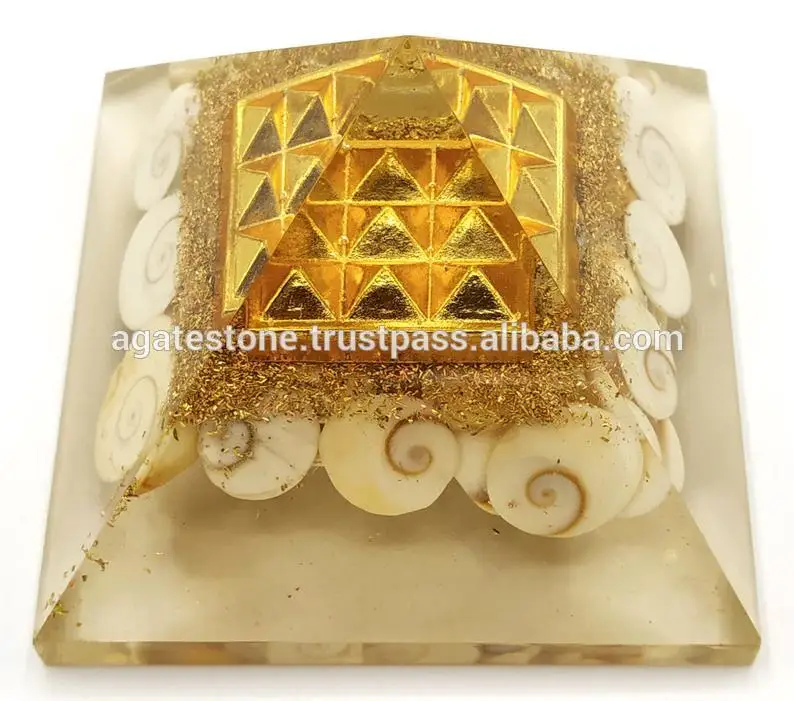 Bulk orgonite Pyramid with Gomti Chakra Beads Copper Vastu Plate for Sale