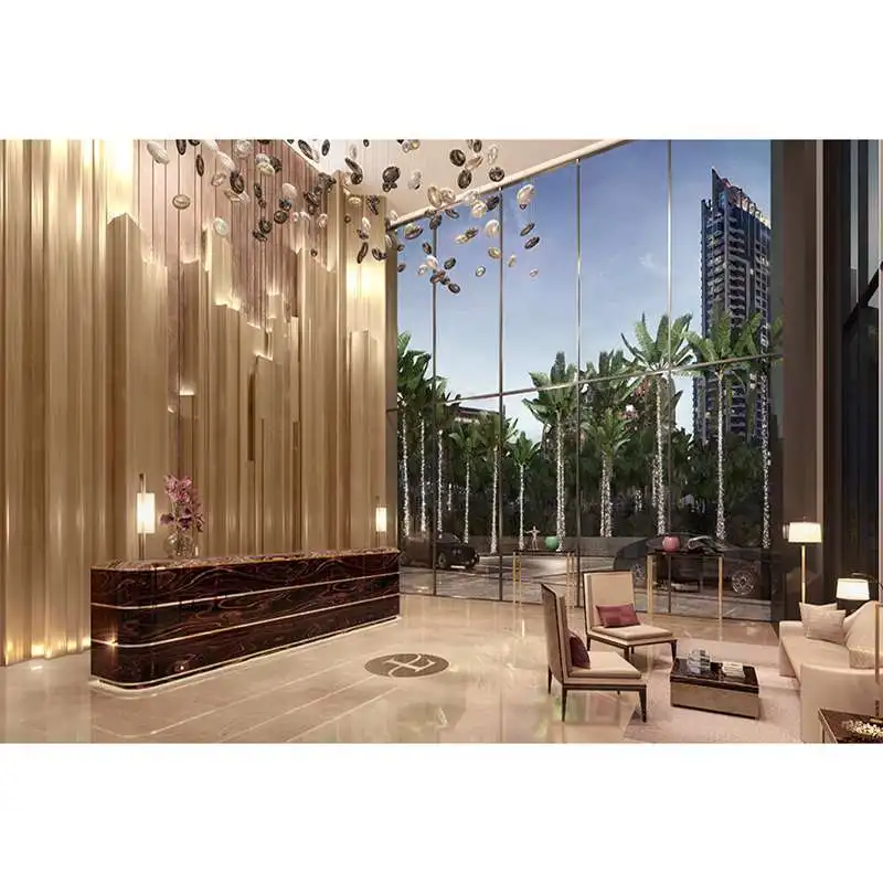 L MDF reception desk standing hotel front table white wooden salon reception counter design