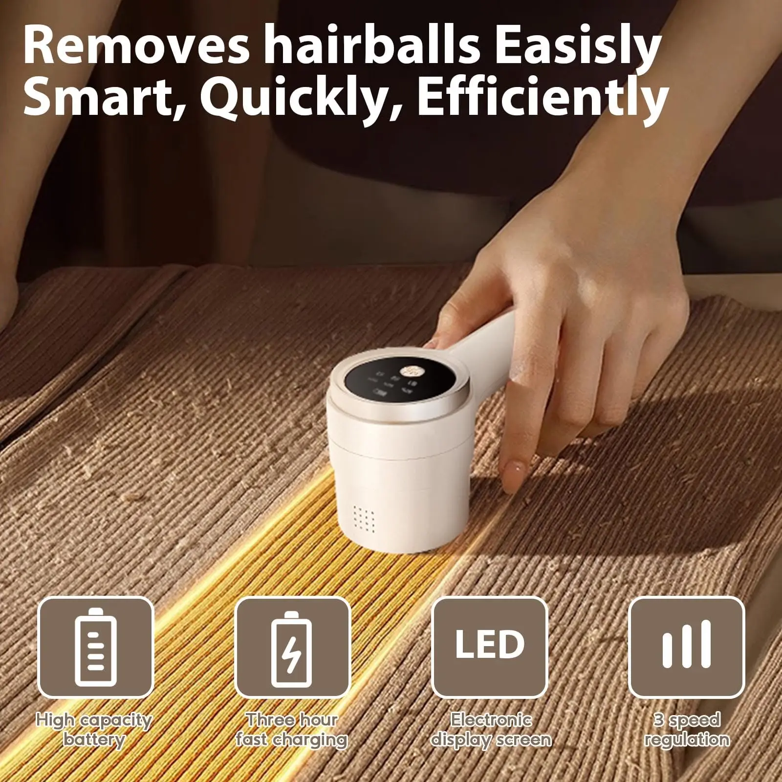 Portable USB Rechargeable Fabric Shaver Digital Display Reusable Lint Remover For Removing Fabric Pills