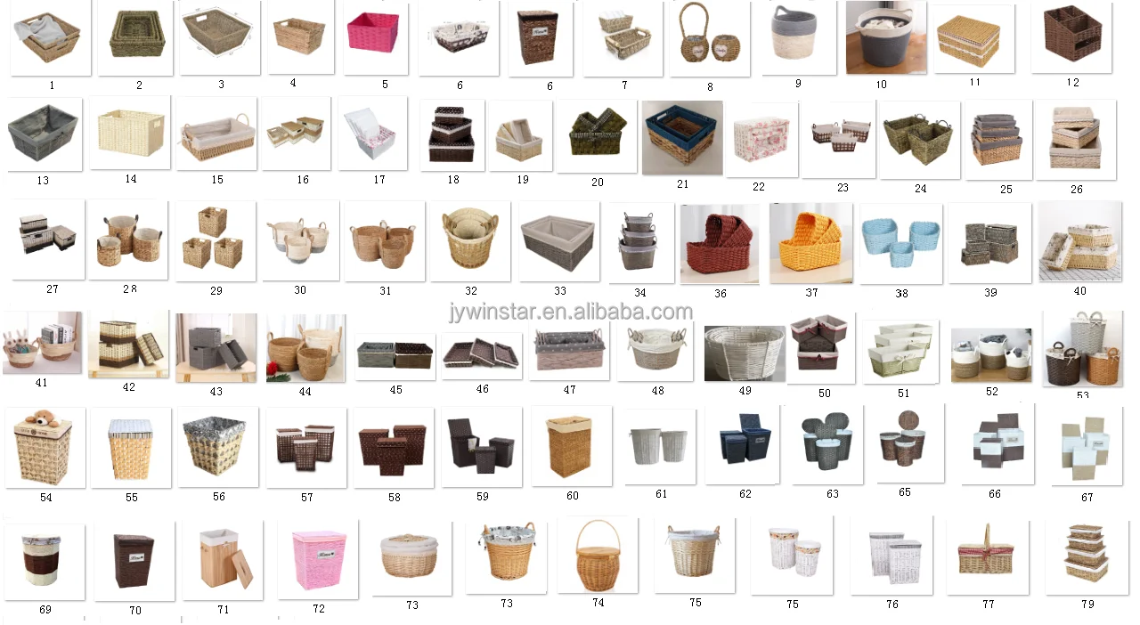 woven shallow storage basket  Storage Works Hand-Woven Small Wicker Basket Seagrass Storage Baskets with Wooden Handles