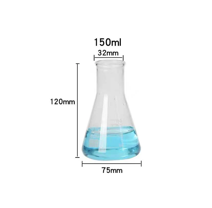 Прозрачная лабораторная коническая колба ручной работы с узким горлышком, 100 ~ 1000 мл