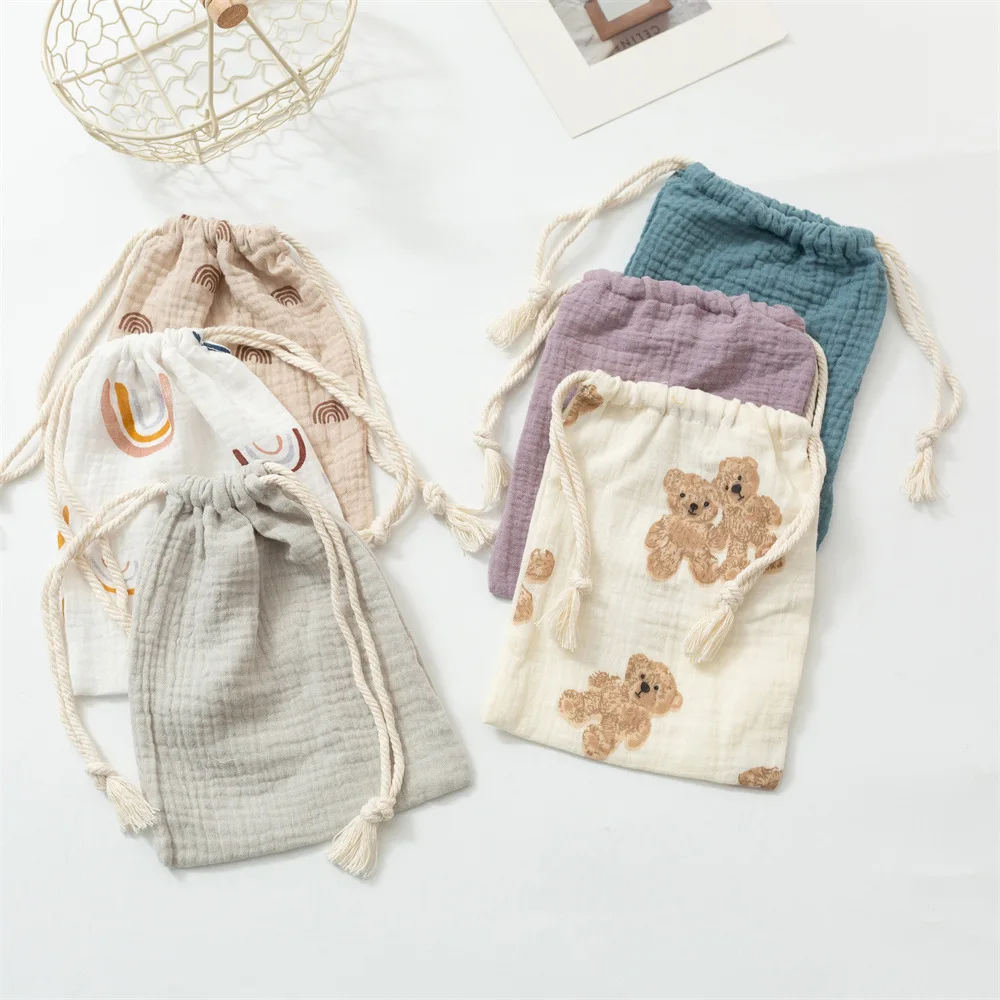 100% Organic Muslin Cotton Maternity Hospital Bag Newborn Baby Mum To Be Birthing Dauze Cotton Diaper Nappy Bag for Baby Gifts