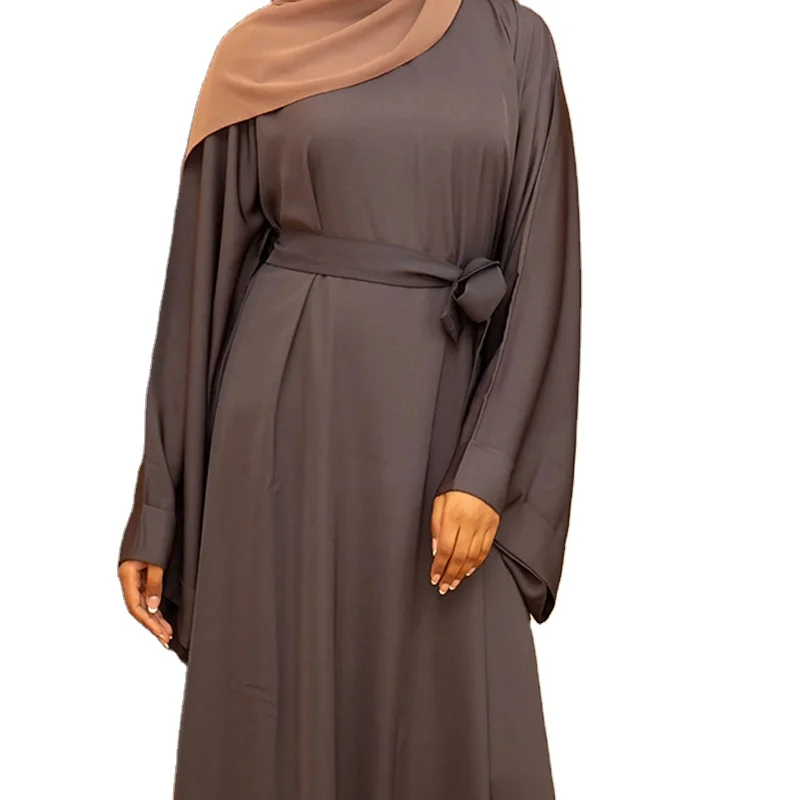 Wholesale Dubai Tutkish Afghan Jibab Arab Kaftan Long Dress Plus Size Islamic Clothing Modes Simple Abaya Muslim Dresses