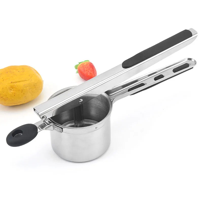 Amazon Hot Sale Kitchen Accessories Potato Masher Professional Stainless Steel Mash Potato Ricer Fruit Press Vegetable Cutters