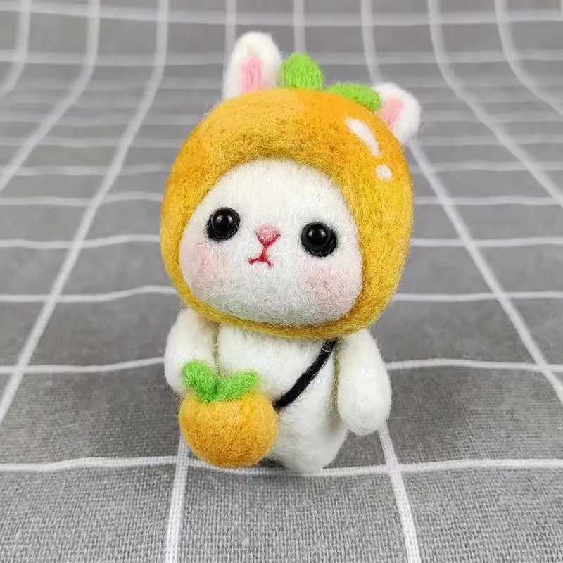 Wool felt poke fun handmade DIY Next door Rabbit Panda hamster gift car keychain pendant