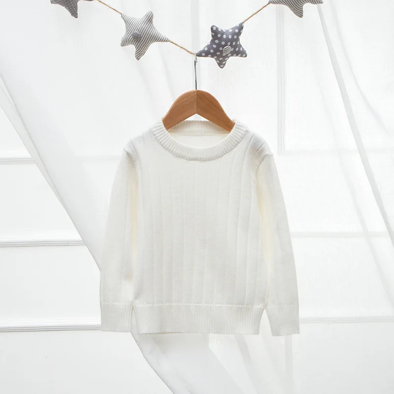 Sweater Kids Round Neck Children Sweaters Pullover Newest Style Knitwear 100%Cotton Rib Stitch Apparel in kids