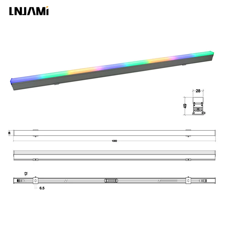 LNJAMI 12W 15W DMX Facade Light RGB RGBW Outdoor LED Linear Light Facade For Building Outline Waterproof Lighting