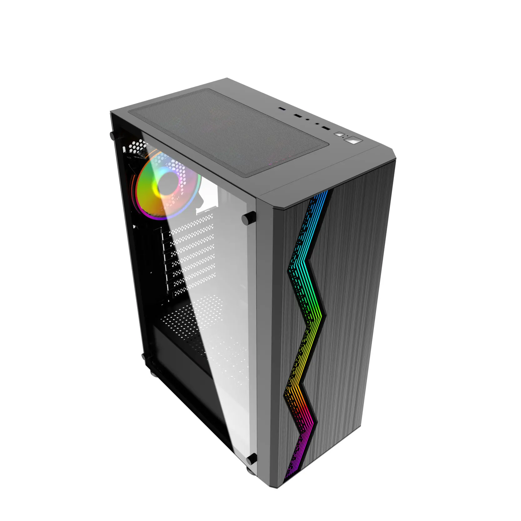 OEM/ODM desktop computer case custom logo cool rbg fan wholesale gaming pc case