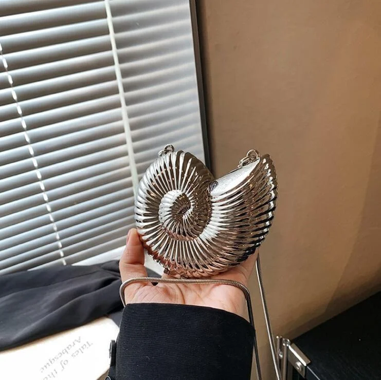 Women Sparkly Acrylic Clutch Purse Unique Shell Bag Online China Products Metallic Gold Bag Chain Evening Bags for Party Prom