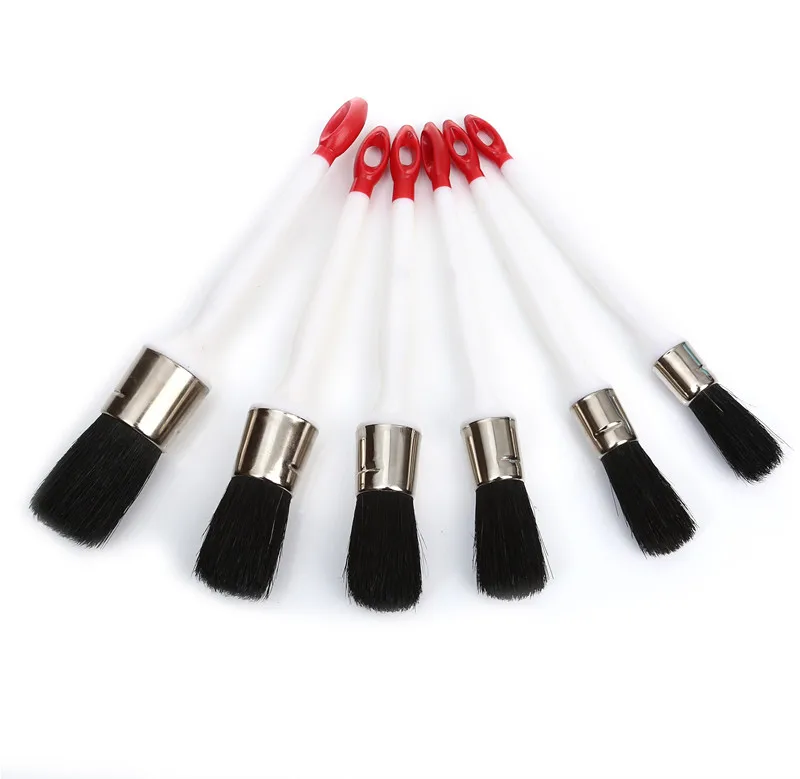 Budget round paint brushes with red tail plastic handle for alkyd or solvent based lacquer paint