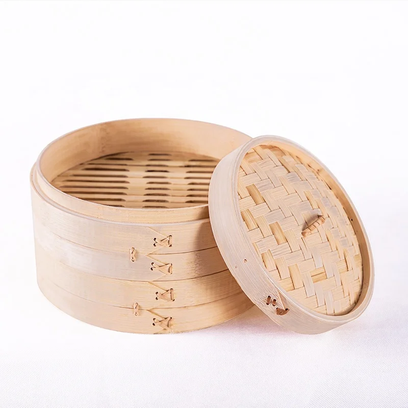 
Natural Bamboo Steamer for Kitchen Dimsum Basket Mini Bamboo Food Steamer for Sale 