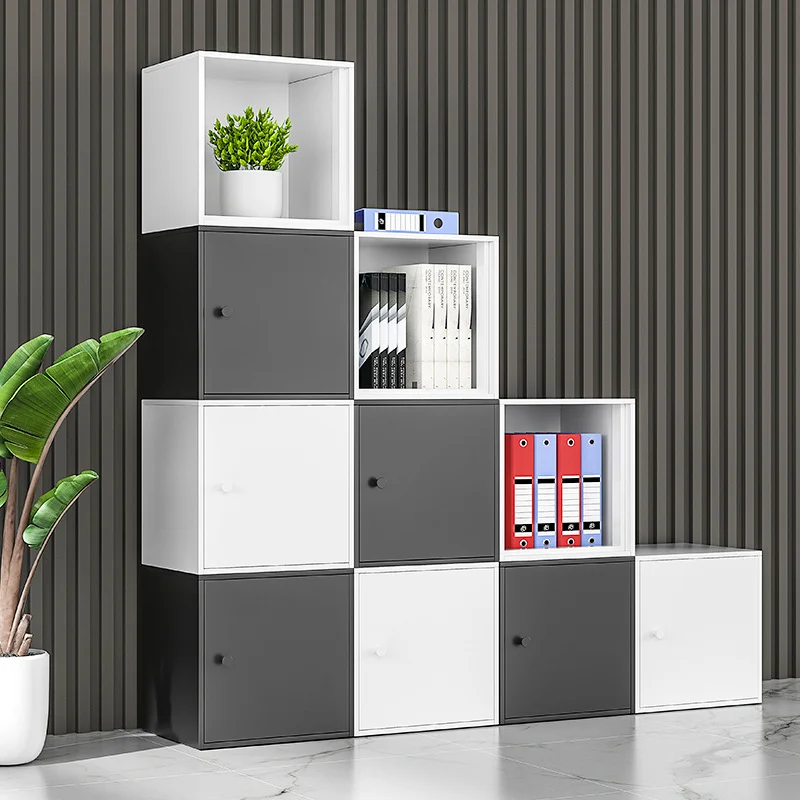 Free Combination Book Organizer for Kids Solid and Durable Cabinet Small Book Shelf Cream Style File Cabinet Short Bookcase