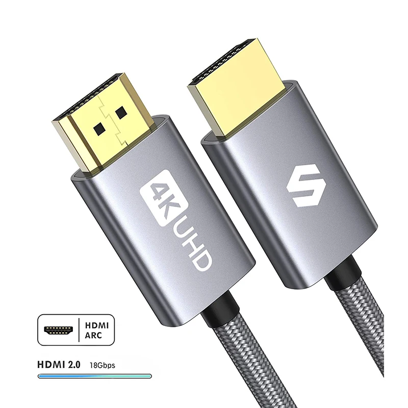 18Gbps High Speed HDMI 2.0 4K@60Hz, HDR, 2K, 1080P, HDCP 2.2, Ethernet, ARC, 3D, 4K HDMI Cable for Roku TV, Xbox One, PS3, PS4